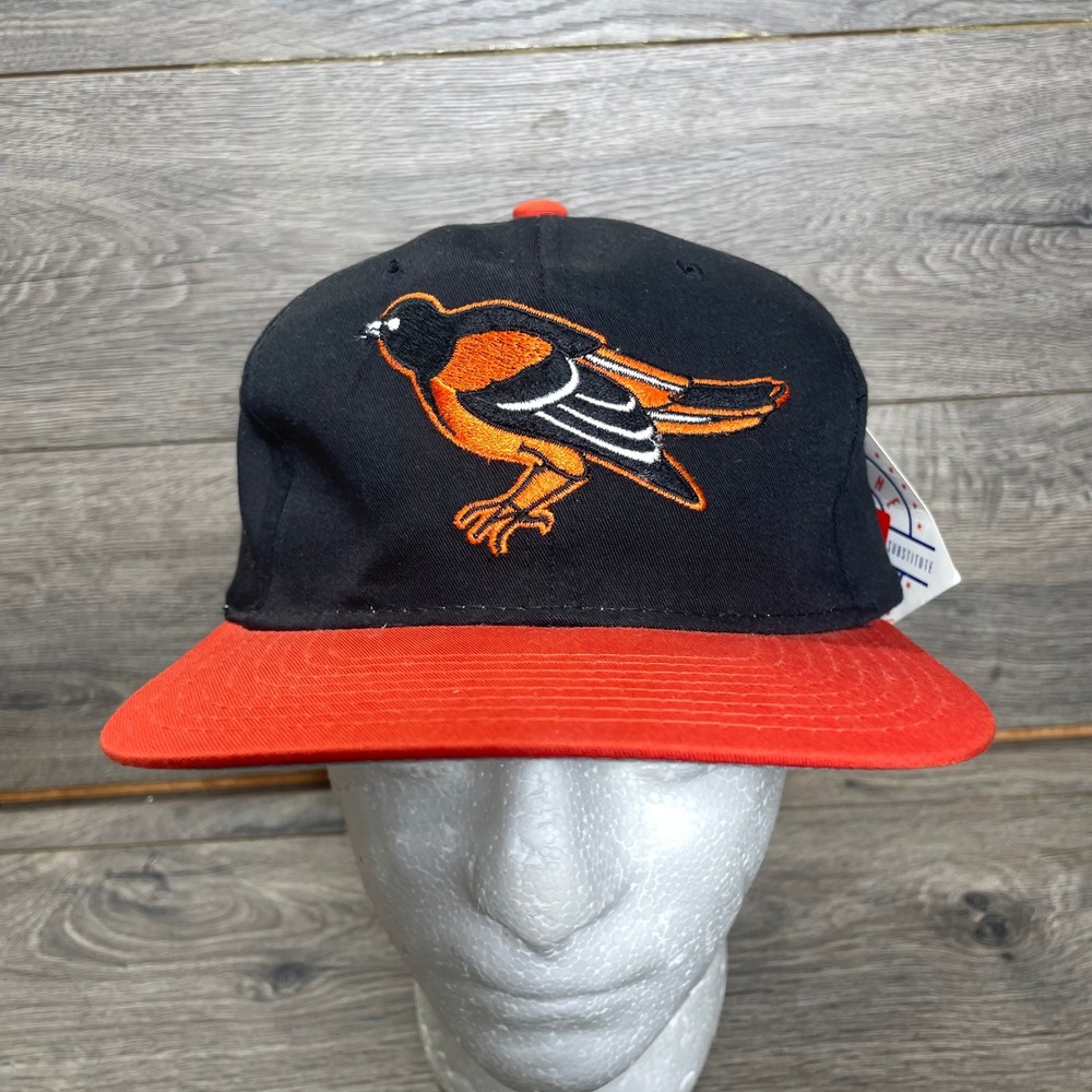 VTG New Era Baltimore Orioles Hat Black Snapback MLB Baseball Deadstock 90s